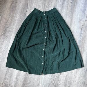 Vintage 90s Eddie Bauer Cordurory Button Front Midi Skirt size 6 made in japan